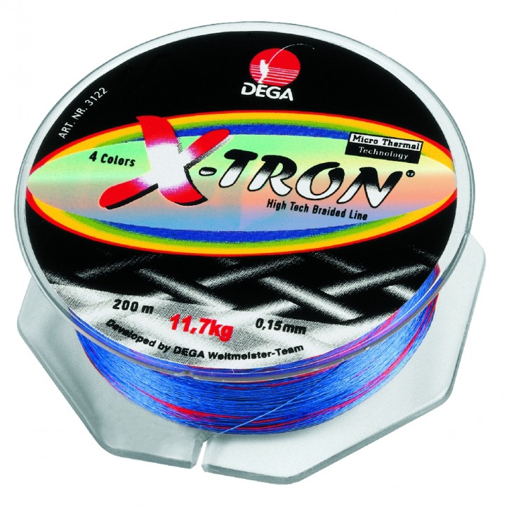 Dega Schnur X-Tron 4 farbig 200m 0,17mm