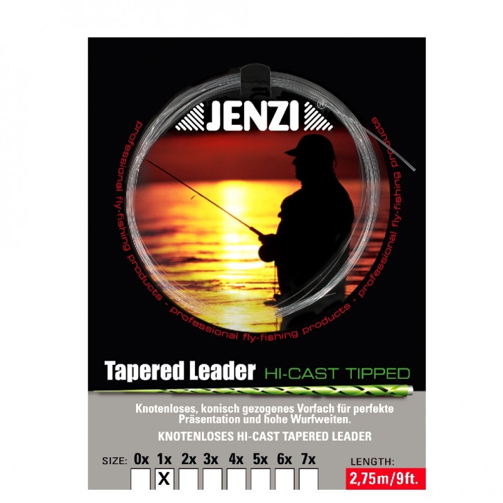 Jenzi Fliegenvorfach Tapered Leader - 1x0,28/0,57