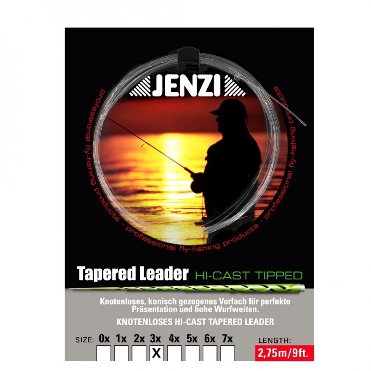 Jenzi Fliegenvorfach Tapered Leader - 3x0,20/0,57