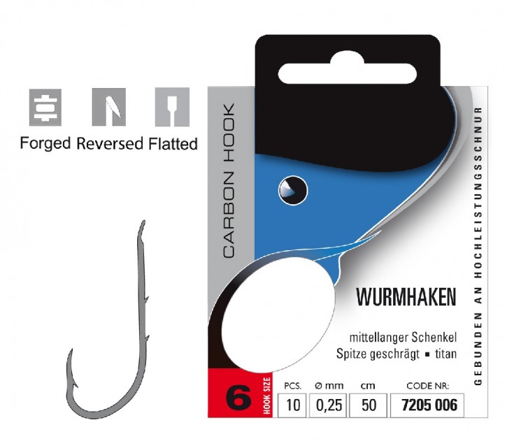 Jenzi High-Carbon-Haken Wurmhaken Gr. 6