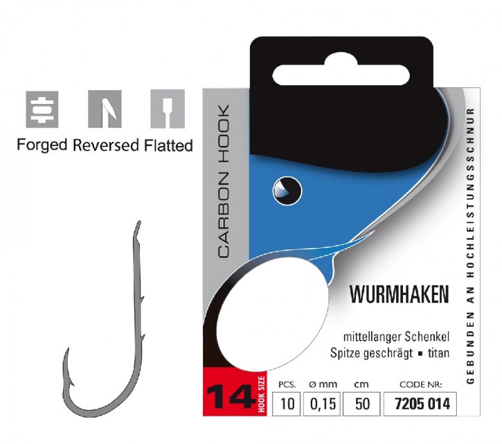 Jenzi High-Carbon-Haken Wurmhaken Gr. 14