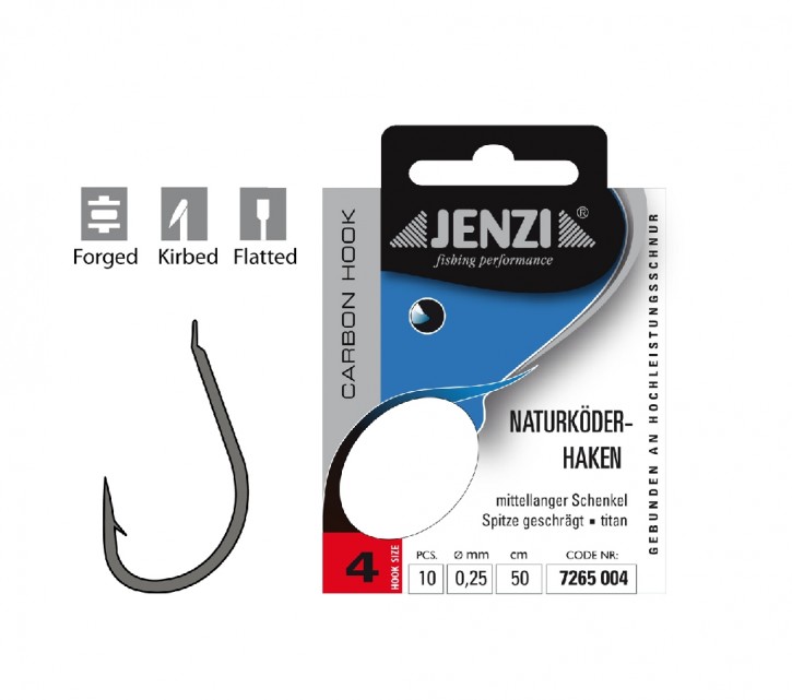 Jenzi High-Carbon-Haken Naturköderhaken Gr. 4