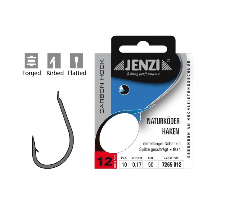 Jenzi High-Carbon-Haken Naturköderhaken Gr. 12