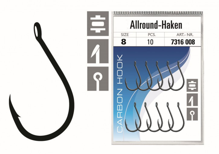 Jenzi Lose Haken Hi-Carbon Allroundhaken mit Öhr Gr. 8