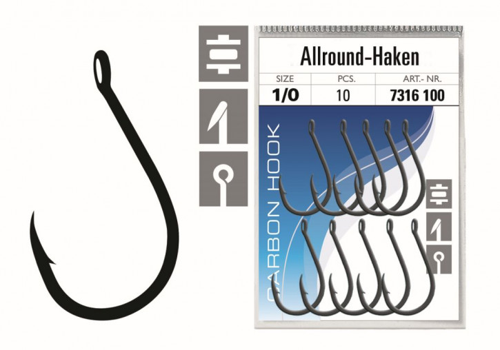 Jenzi Lose Haken Hi-Carbon Allroundhaken mit Öhr Gr. 1/0