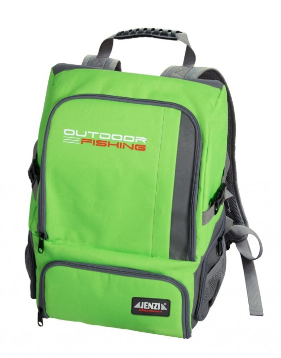 Jenzi Outdoor Fishing Angler-Rucksack Deluxe grün