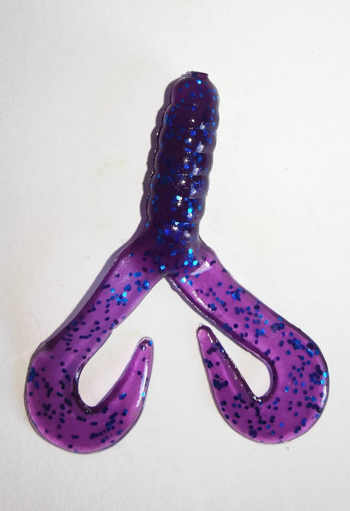 Doppelschwanztwister Lila Blau-Glitzer